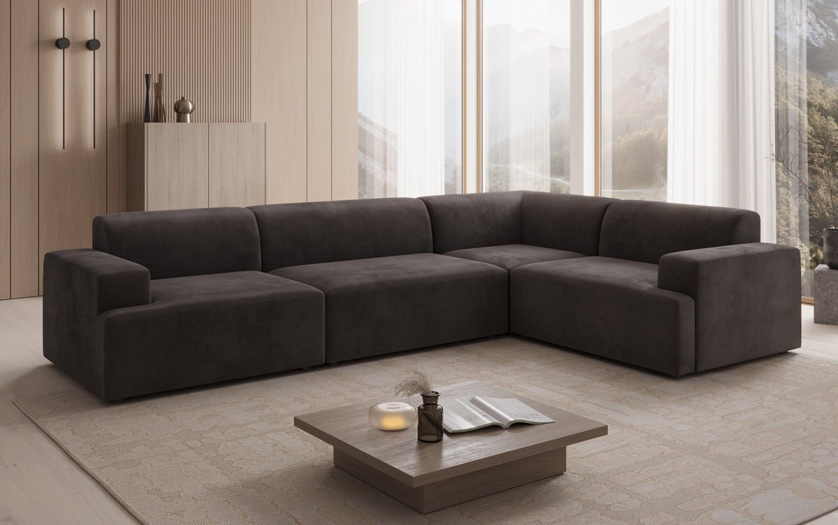 Designer Sofa Monza Wohnlandschaft L in Samt