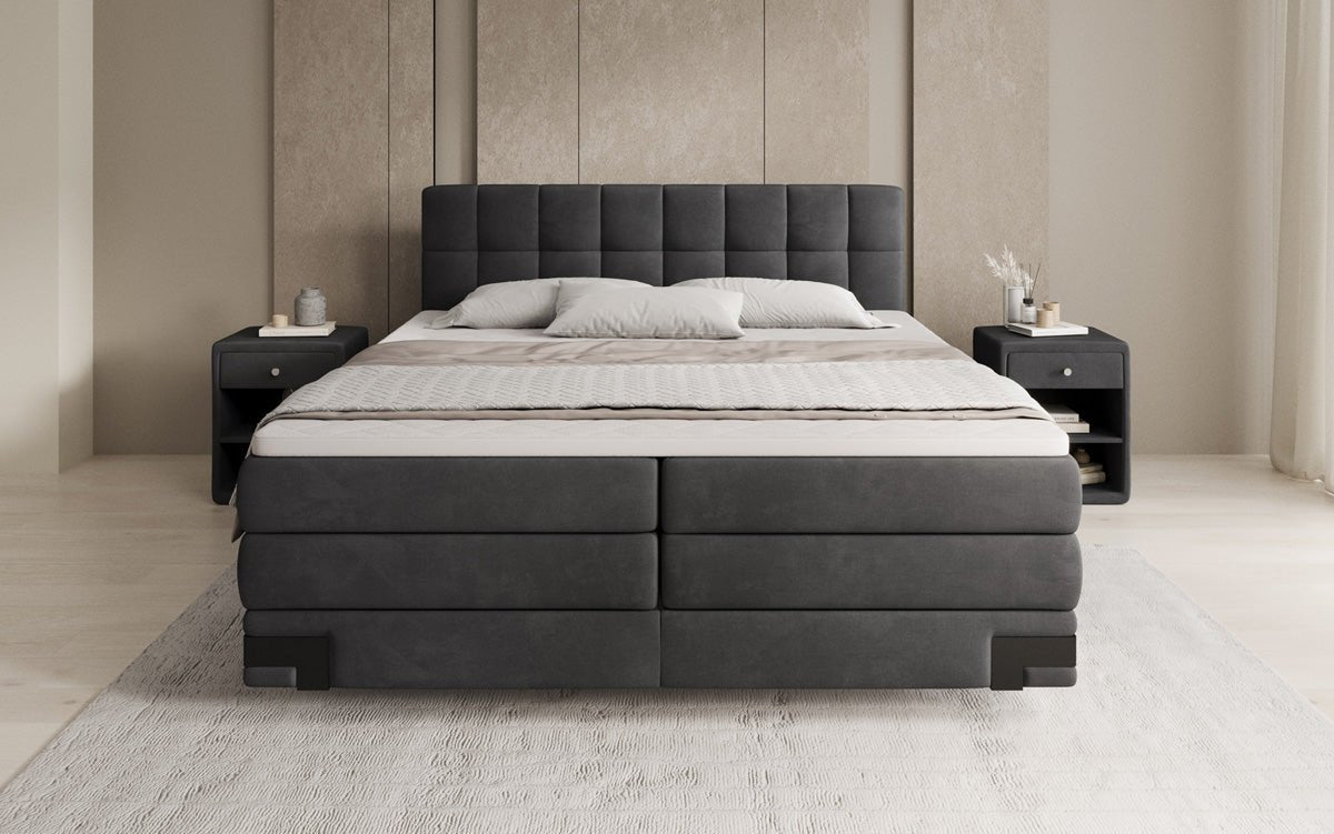 Boxspringbett Isabell mit Stauraum in Samt