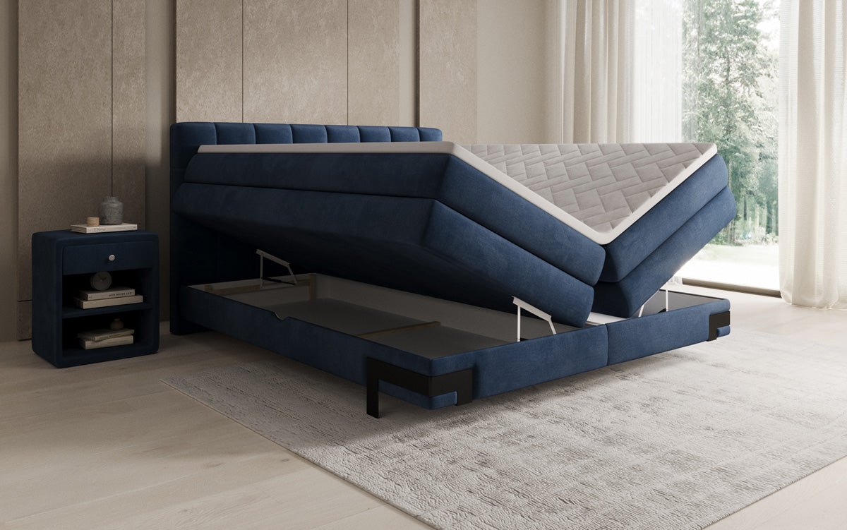 Boxspringbett Isabell mit Stauraum in Samt