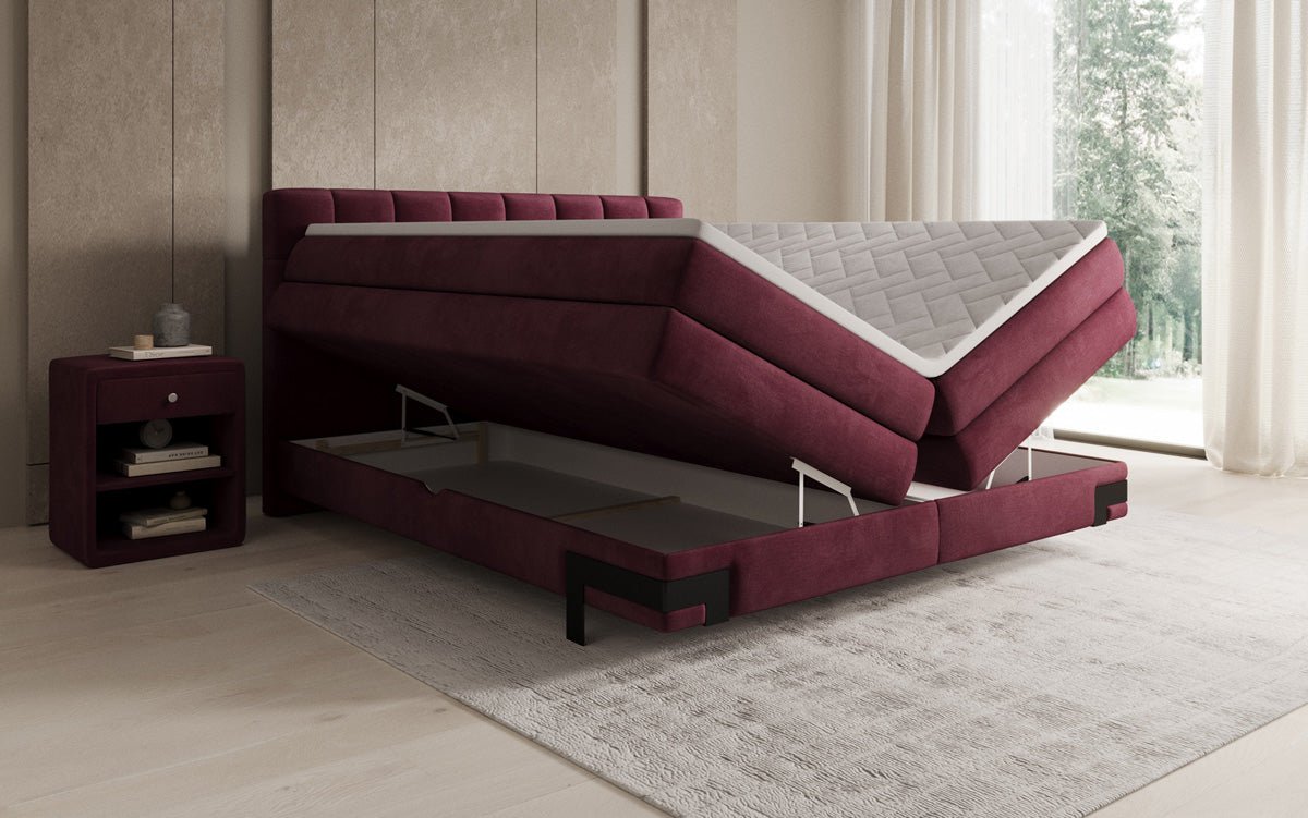Boxspringbett Isabell mit Stauraum in Samt