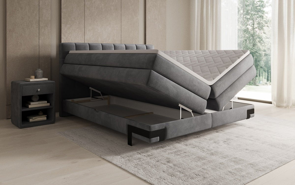 Boxspringbett Isabell mit Stauraum in Samt