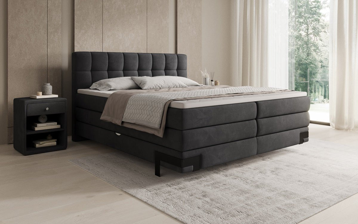Boxspringbett Isabell mit Stauraum in Samt