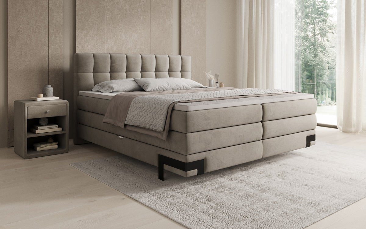 Boxspringbett Isabell mit Stauraum in Samt