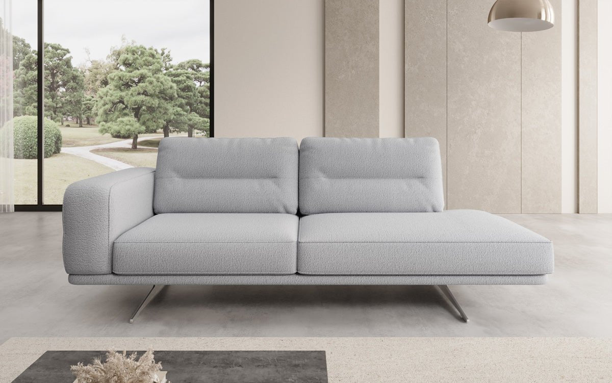 Designer Sofa-Chaiselongue Torino in Bouclé