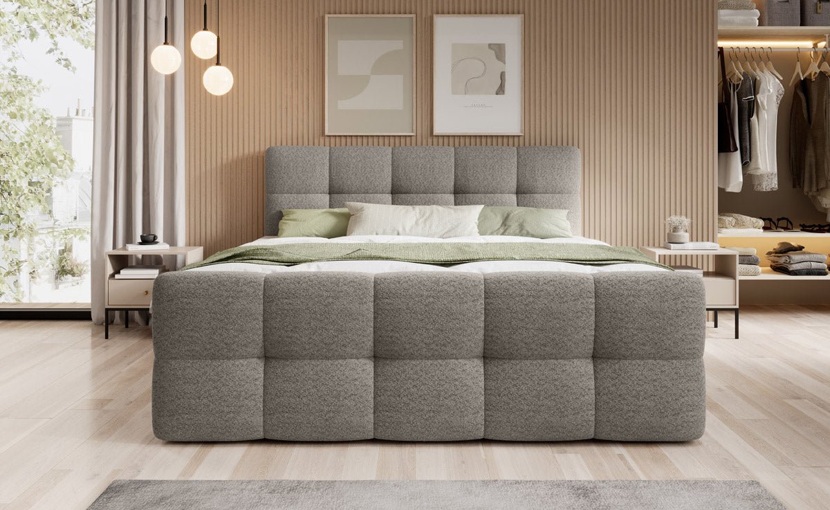 Boxspringová posteľ Cozy Bouclé so stauraumom