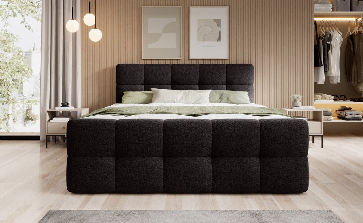 Boxspringová posteľ Cozy Bouclé so stauraumom