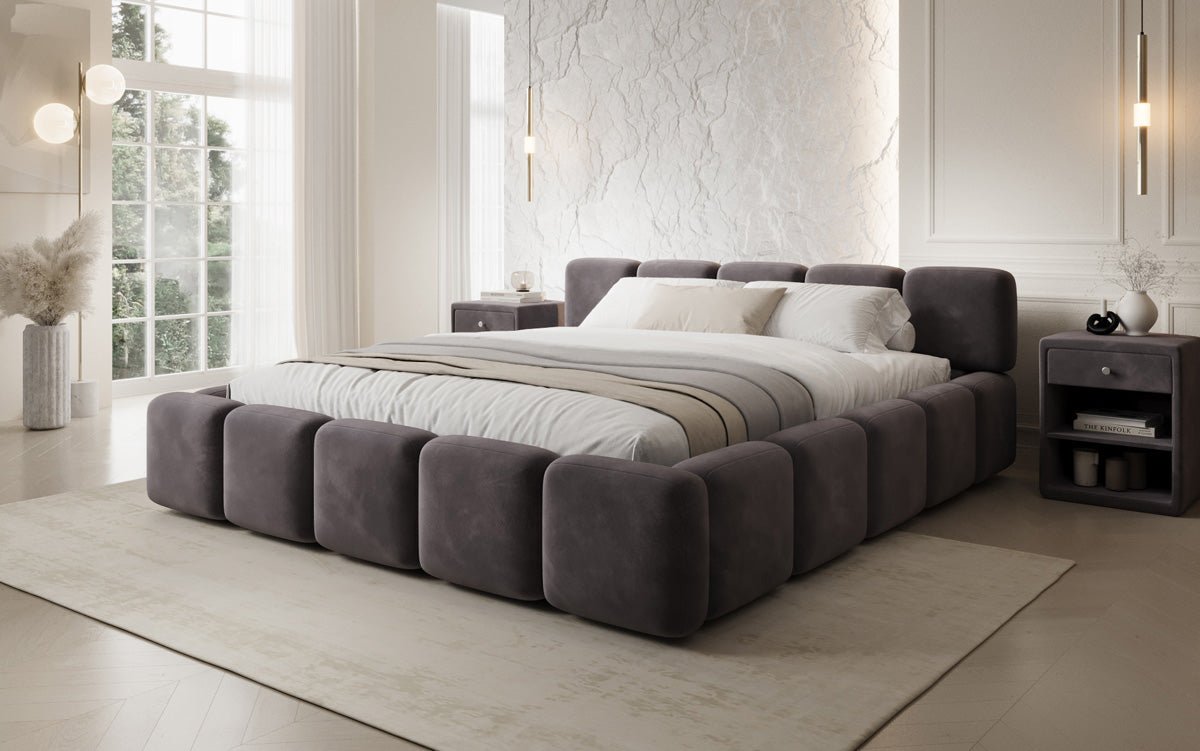 Designer Polsterbett Giulia Samt mit Stauraum