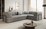 Designer Sofa Lazy L geschlossen in Bouclé