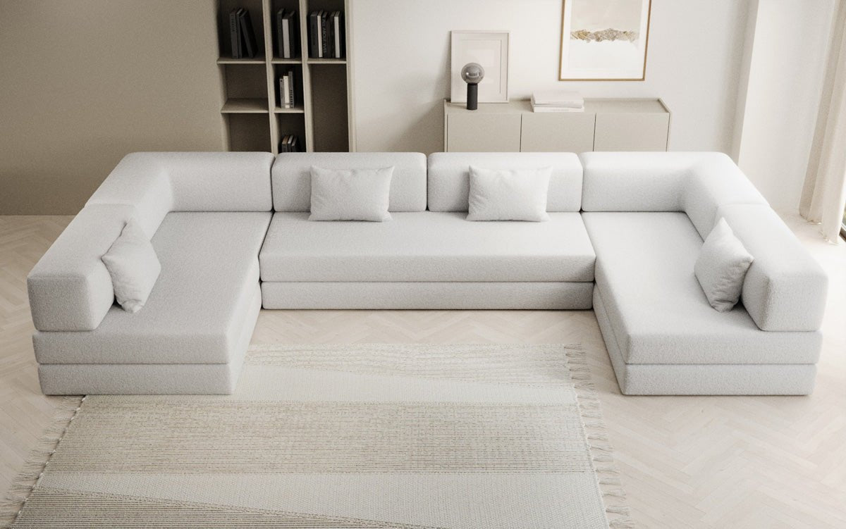 Designer Sofa Lazy U in Bouclé