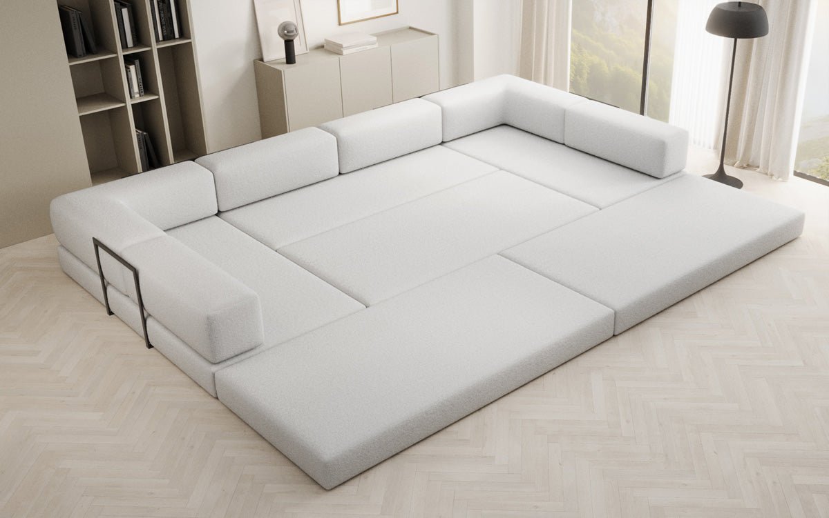 Designer Sofa Lazy U in Bouclé