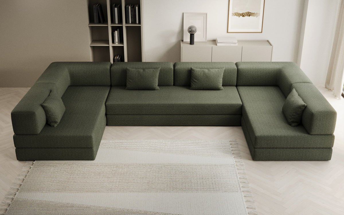 Designer Sofa Lazy U in Bouclé