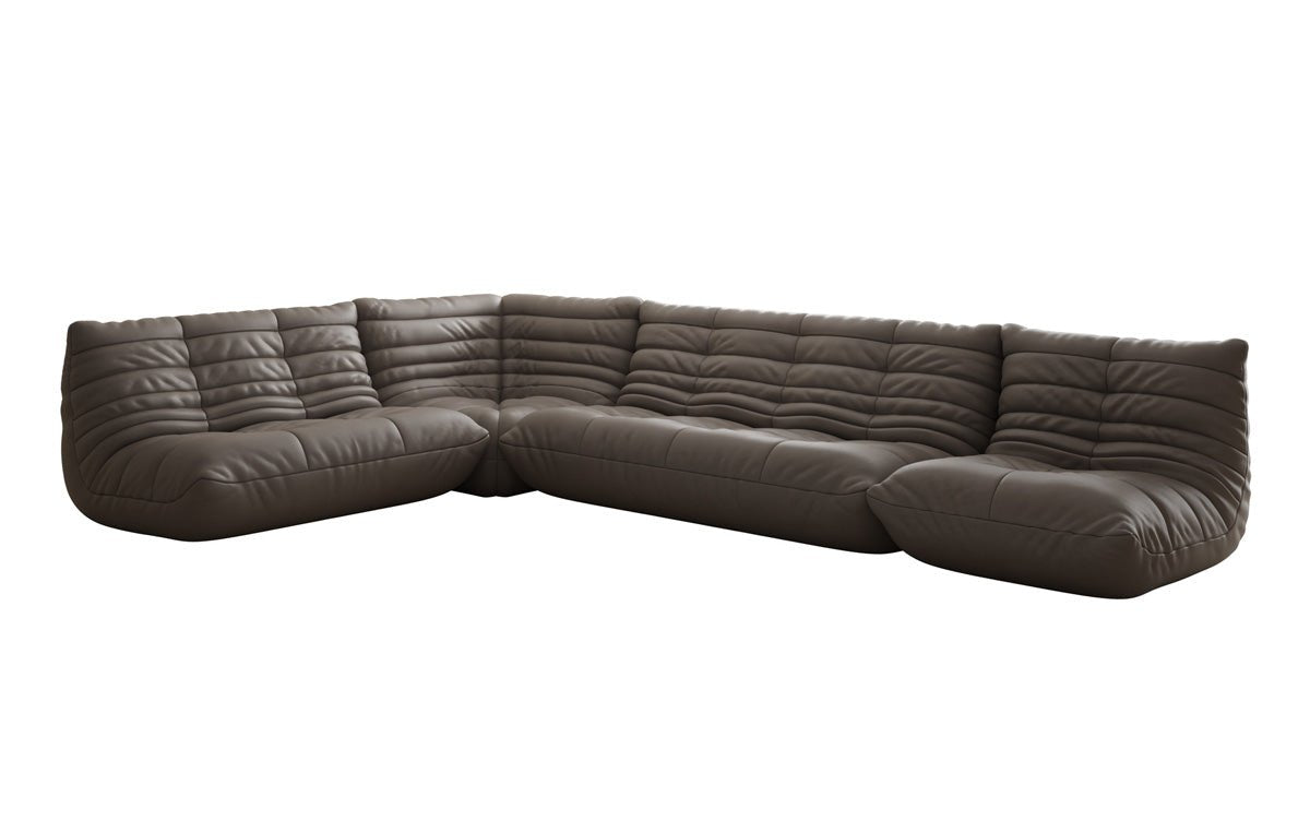 Designer Sofa Wohnlandschaft Calmo in Echtleder