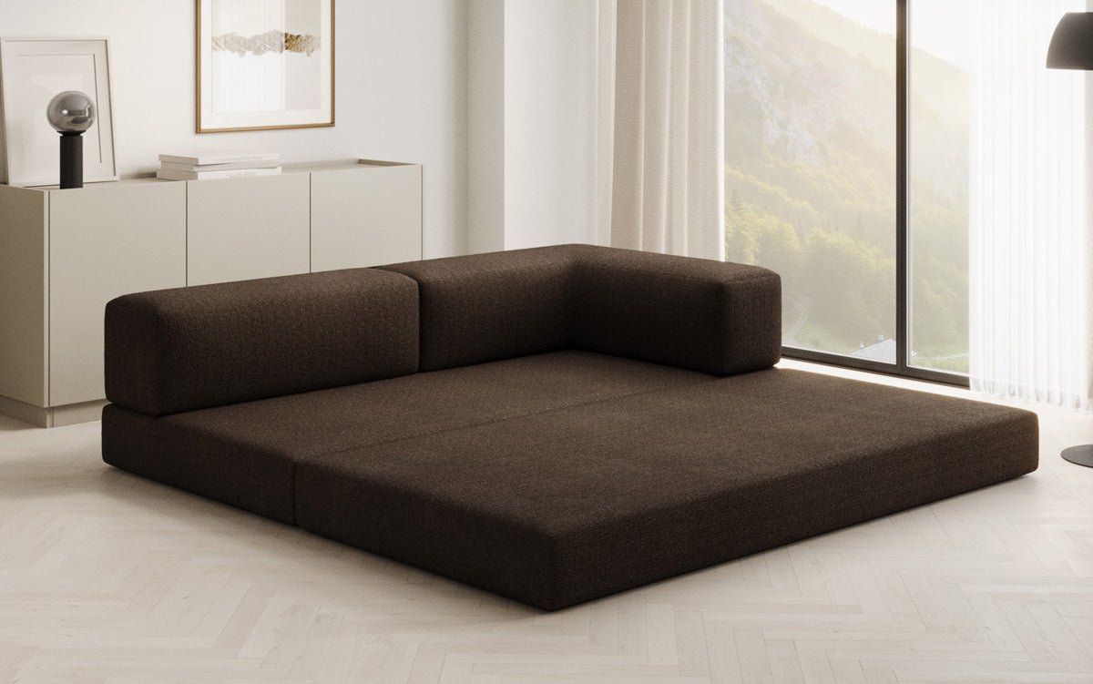 Designer Sofa/Chaise Longue Lazy in Bouclé