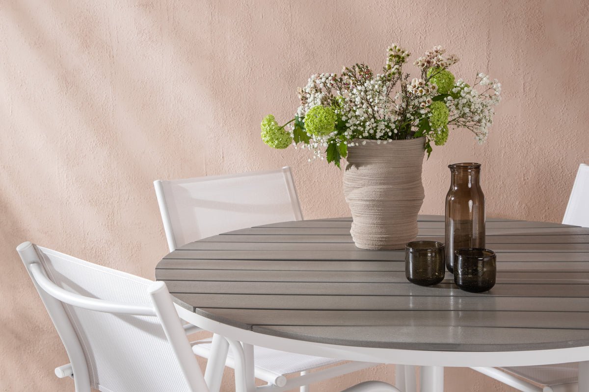 Garten Essgruppe Celine – 5-teiliges Gartenmöbel-Set in Weiß