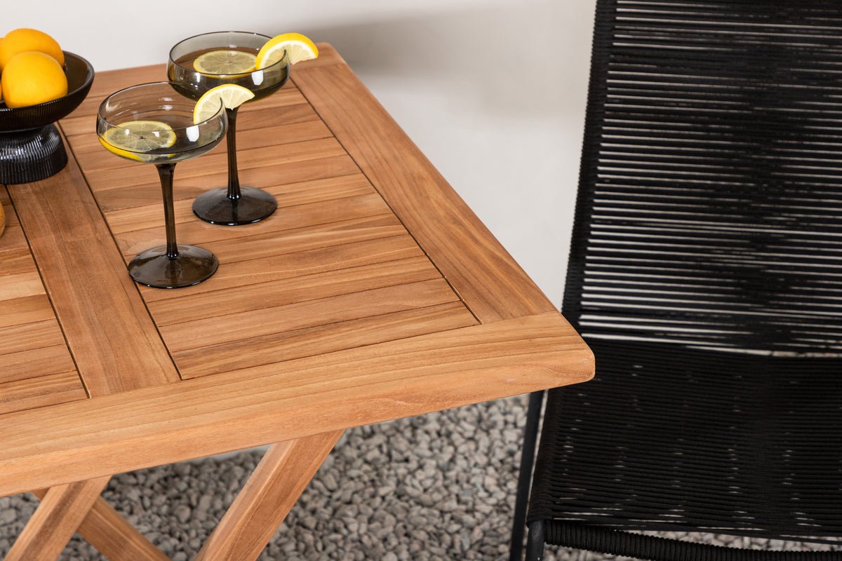 Garten Cafegruppe Habanero – 3-teiliges Gartenmöbel-Set in Braun/Schwarz