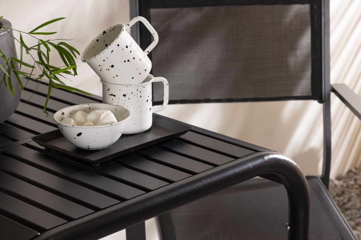 Garten Cafegruppe Levina – 3 teiliges Möbel-Set in Schwarz