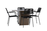 Garten Essgruppe Francesco – 5-teiliges Gartenmöbel-Set mit rundem Tisch aus Aluminium