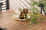 Garten Essgruppe Jamie – 7-teiliges Gartenmöbel-Set mit schwarzen Stühlen