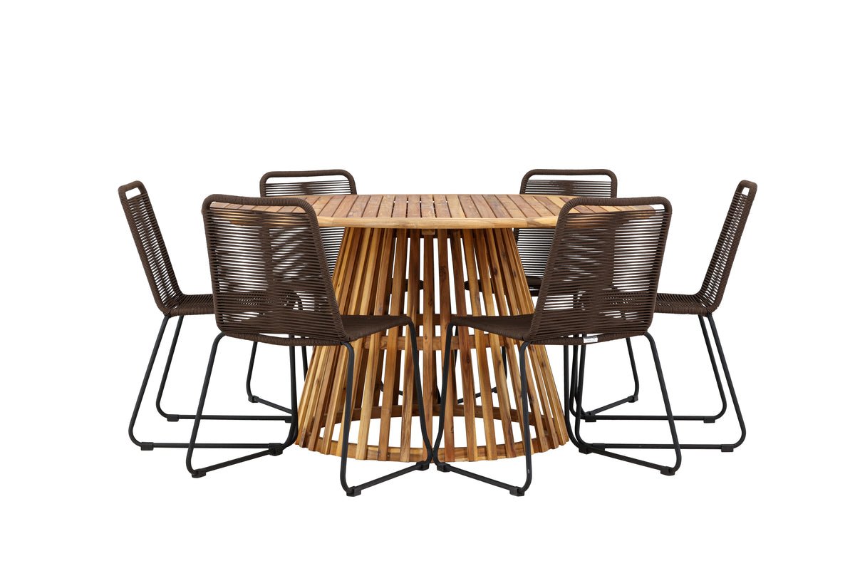 Garten Essgruppe Noris – 7-teiliges Gartenmöbel-Set mit Tisch aus Akazie