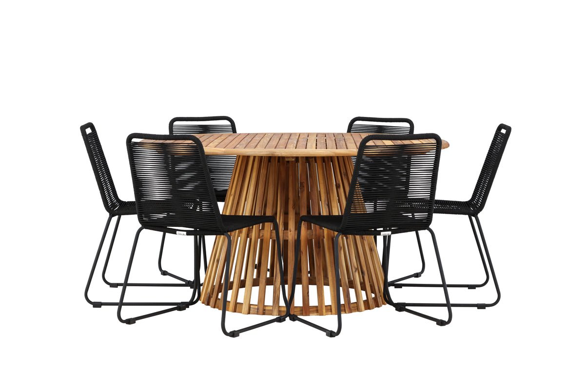 Garten Essgruppe Noris – 7-teiliges Gartenmöbel-Set mit Tisch aus Akazie