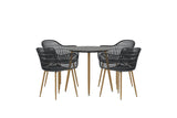 Garten Essgruppe Solina – 5-teiliges Set mit Keramik-Tischplatte