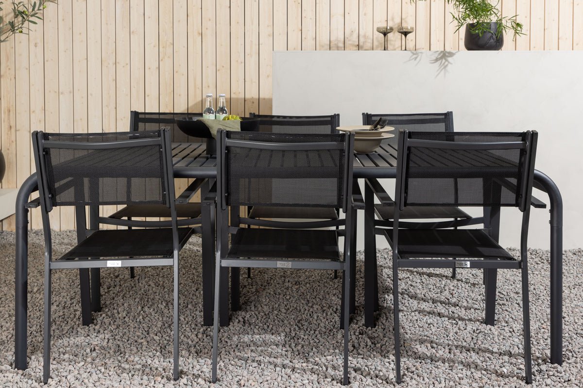 Garten Essgruppe Toni – 7-teiliges Gartenmöbel-Set aus Aluminium