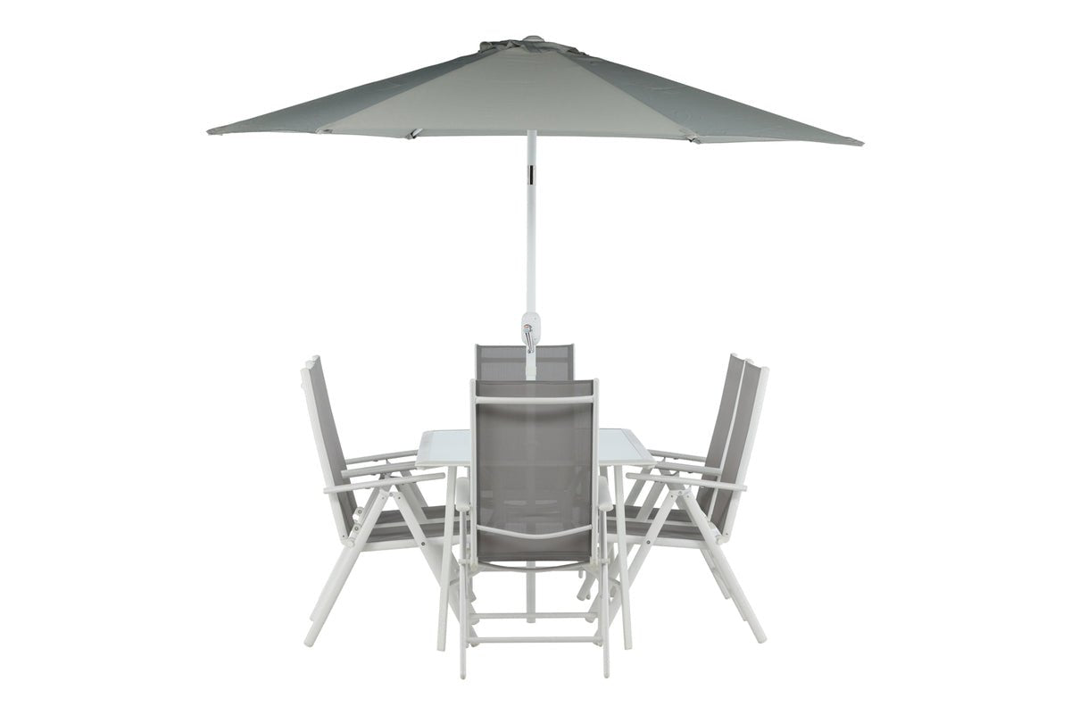 Garten Essgruppe Toulouse – 8-teiliges Gartenmöbel-Set aus Aluminium und Textilene