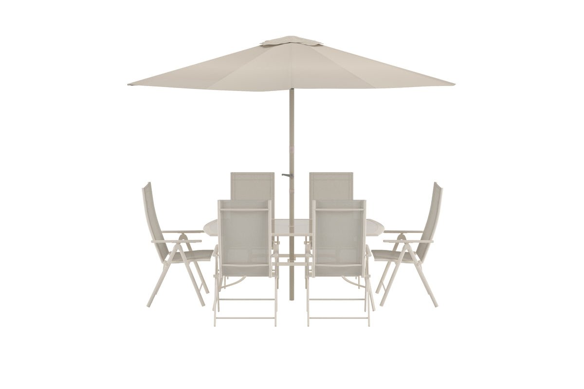 Garten Essgruppe Toulouse – 8-teiliges Gartenmöbel-Set in Beige