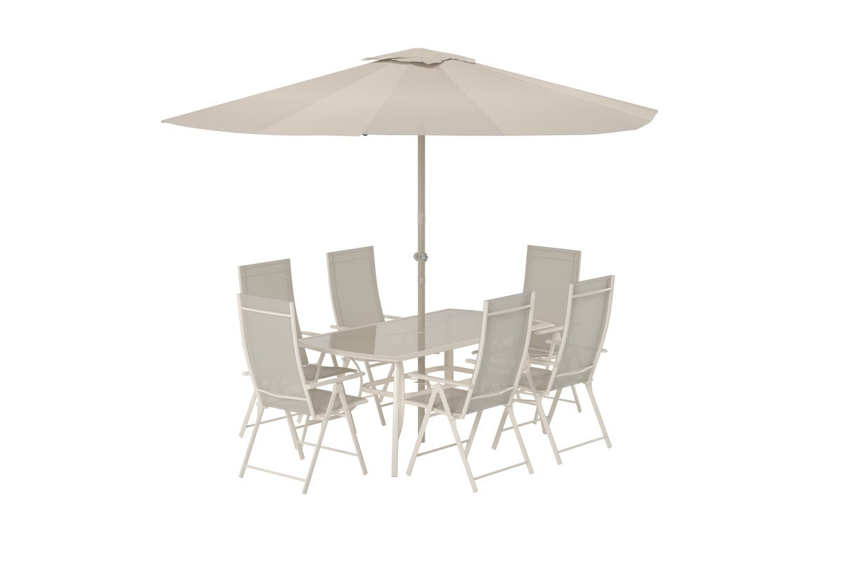 Garten Essgruppe Toulouse – 8-teiliges Gartenmöbel-Set in Beige