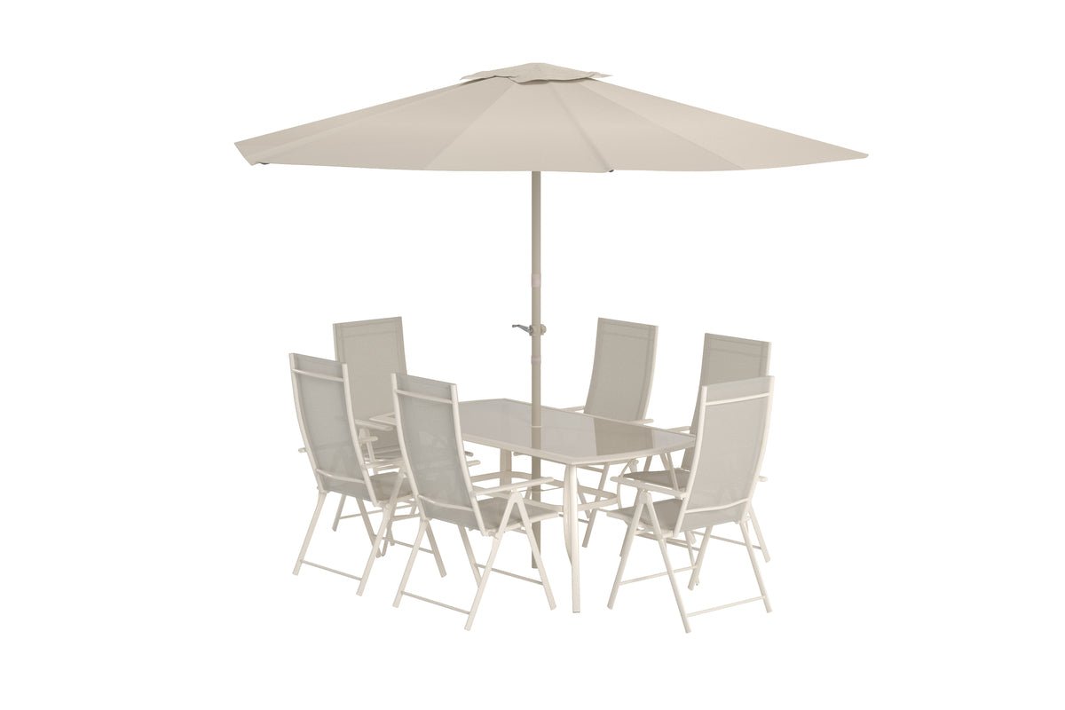 Garten Essgruppe Toulouse – 8-teiliges Gartenmöbel-Set in Beige