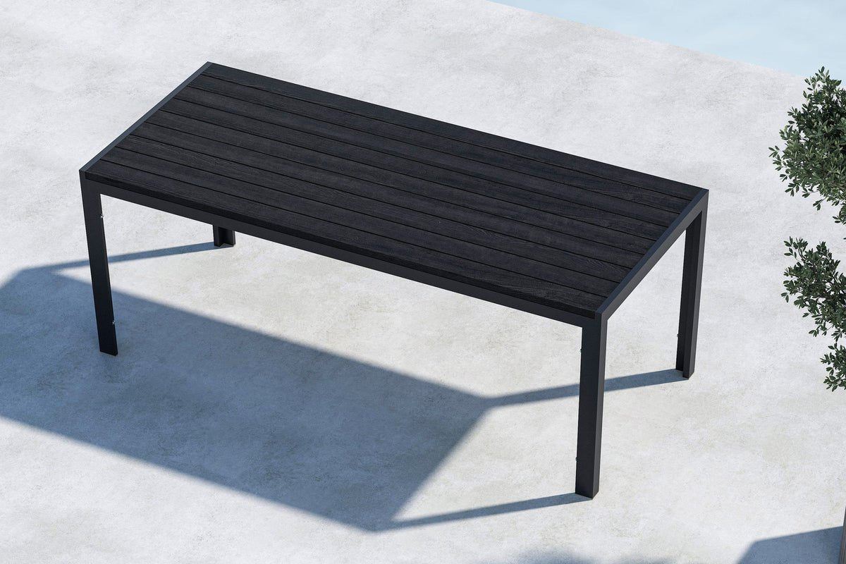 Garten Esstisch Amalfi - 205x90 cm aus Aluminium und Polywood in Beige oder Schwarz
