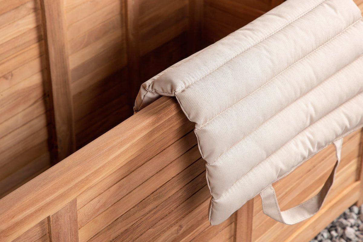 Garten Kissenbox Sorine - 60x130x50 aus Teakholz