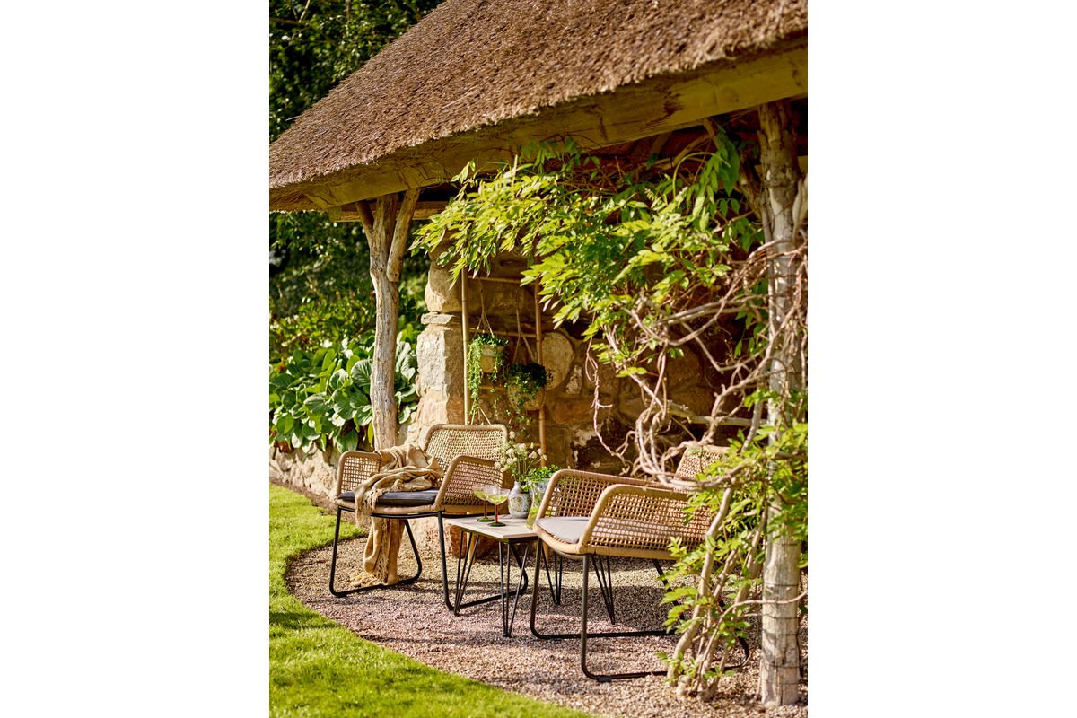 Garten Loungesessel Kairo – Metall mit handgeflochtenem Seil