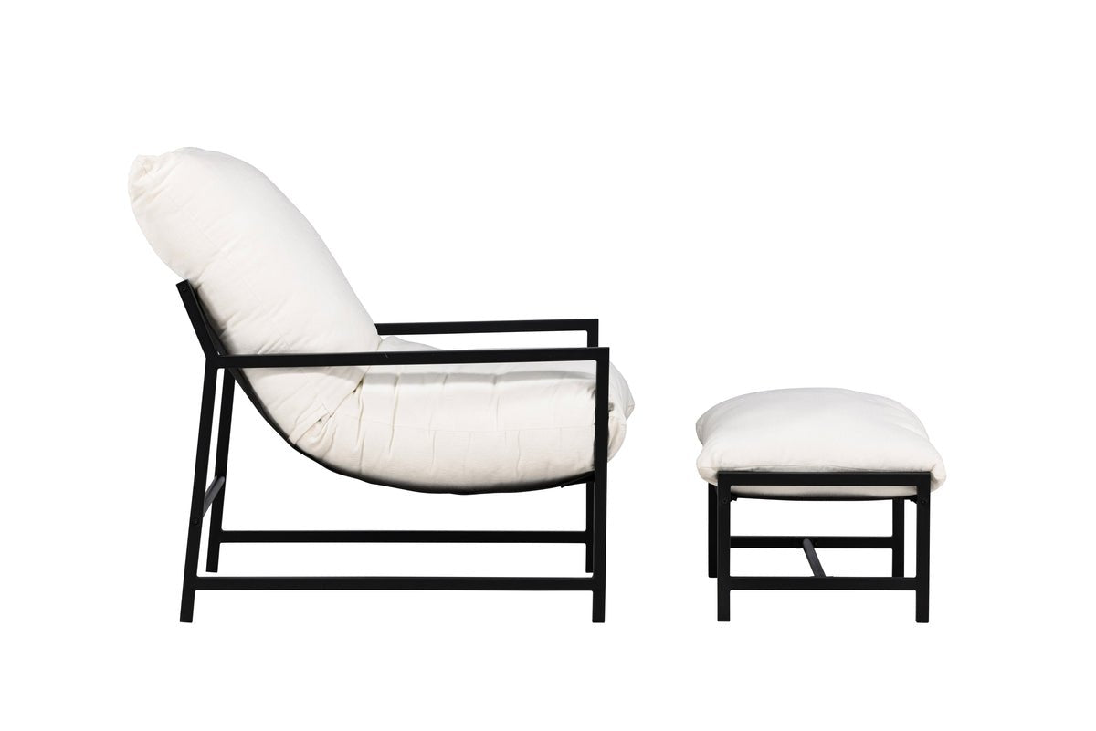 Garten- Loungesessel Lissi - Aus wahlweise schwarzem oder beigem Stahl