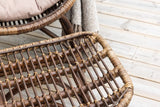 Garten-Loungesessel Neapel - aus Bambus und Rattan in Walnussbraun