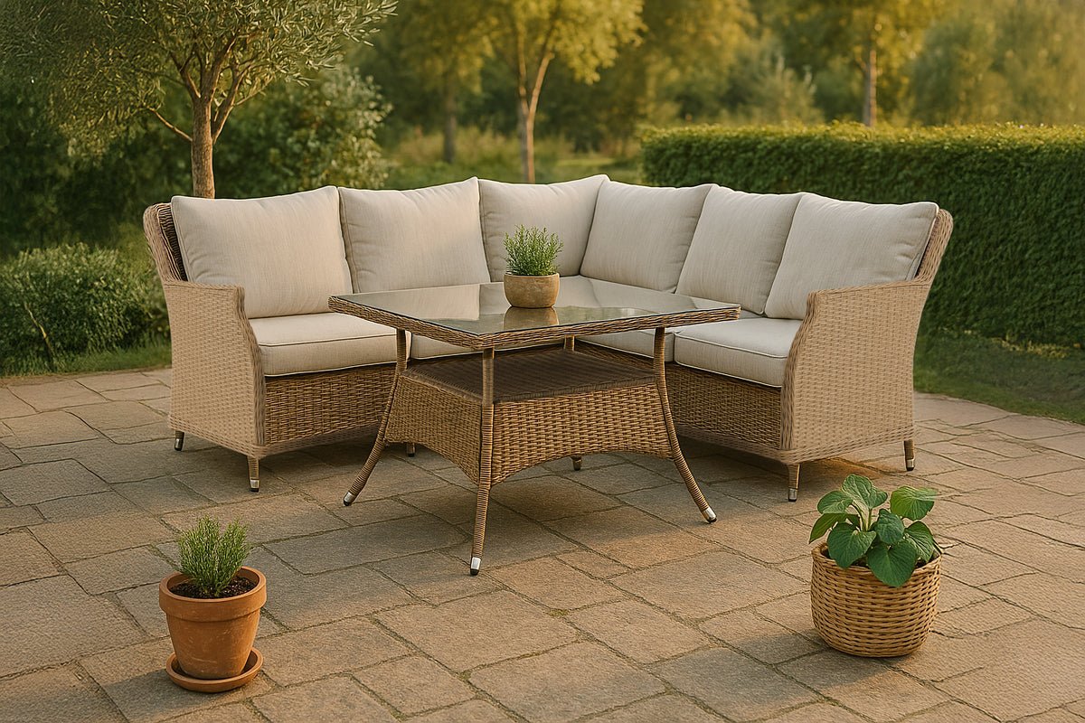Garten Loungeset Davido – aus Polyrattan mit Ablagetisch
