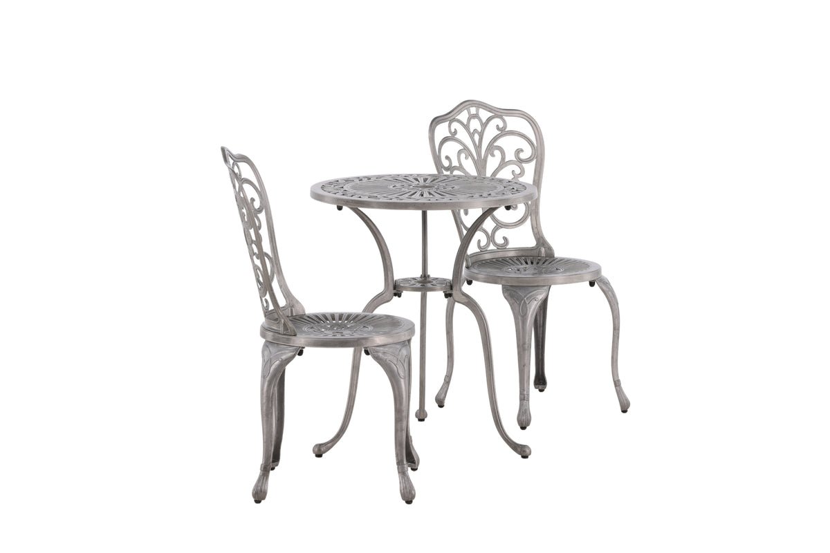 Garten Loungeset Elyra – 3-teiliges Set mit Stühlen & Tisch in 2 Farben