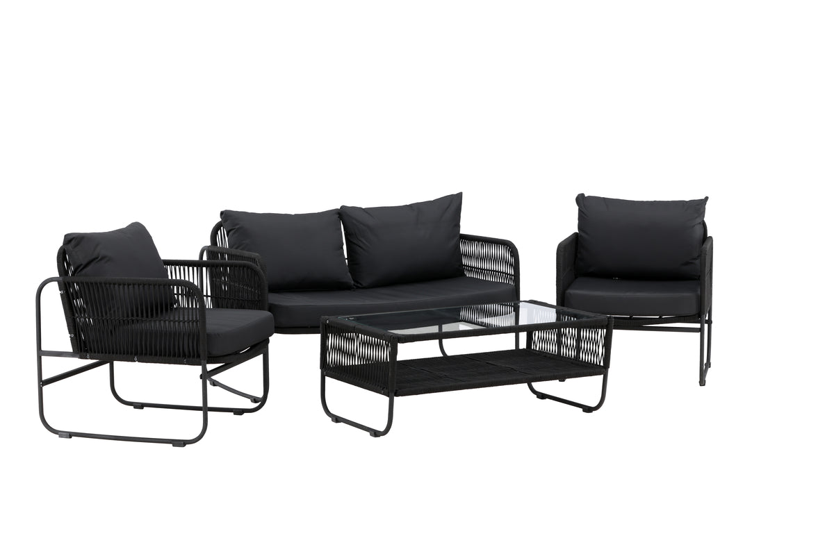 Garten Loungeset Kim - mit Rückenlehne aus Polyesterseil