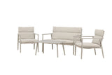 Garten Loungeset Marlen – in Grün & Beige mit Sofa, Sesseln & Tisch