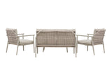 Garten Loungeset Marlen – in Grün & Beige mit Sofa, Sesseln & Tisch