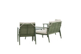 Garten Loungeset Marlen – in Grün & Beige mit Sofa, Sesseln & Tisch