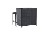 Garten Loungeset Talio – 3-teiliges Set aus synth. Rattan in Schwarz