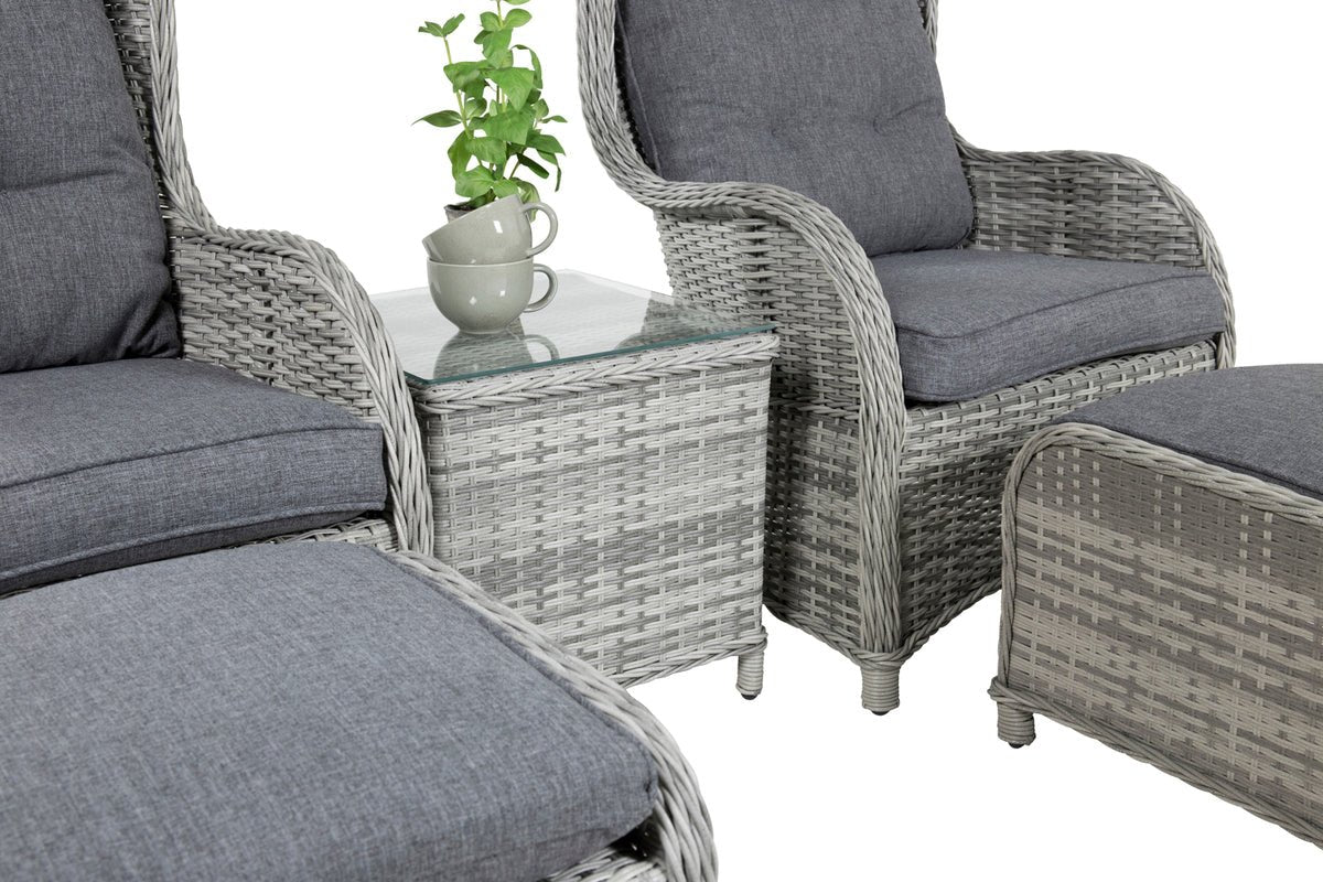 Garten Loungeset Tarell – 3-teiliges Set mit Sesseln & Tisch