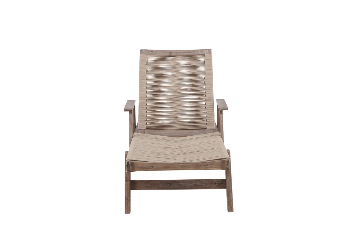 Garten Sonnenliege Ferano - verstellbar aus Akazienholz & Polyesterseil