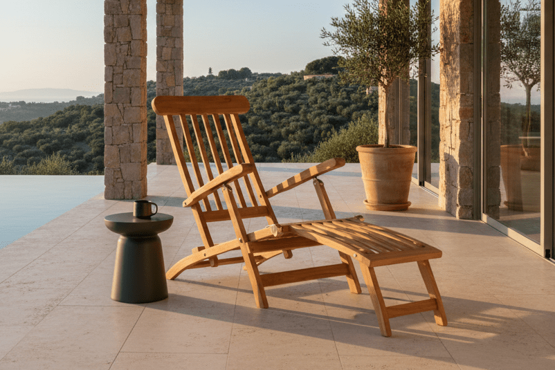 Garten Sonnenliege Malawi - aus Teakholz in Naturoptik