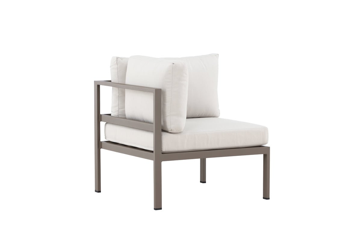 Gartenbank Eckmodul Nero - Aus Aluminium in Schwarz, Braun und Beige