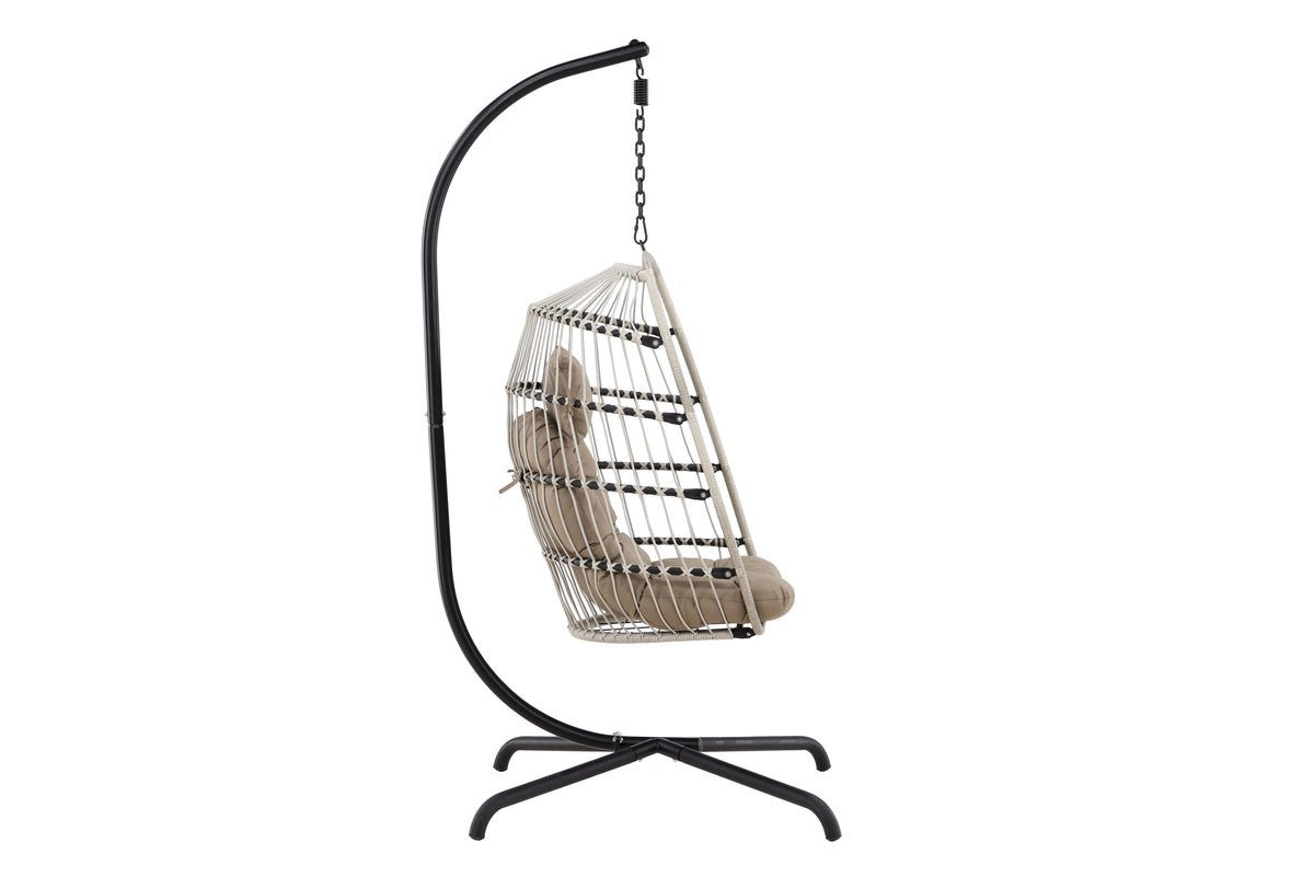 Hängesessel Kalimo – Stahlgestell mit Polsterkissen in 2 Farben