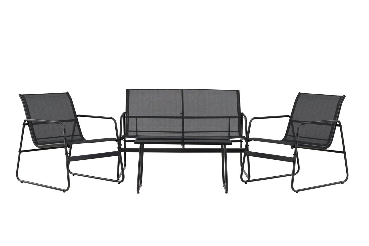 Loungeset Novara – 4-teiliges Outdoor-Set aus Stahl mit Glastisch in 2 Farben