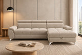 Ecksofa Luno in Strukturstoff Beige – Frontansicht