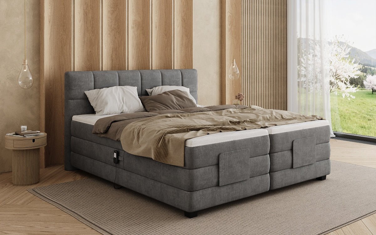 Boxspringbett Monaco - elektrisch verstellbar in Samt